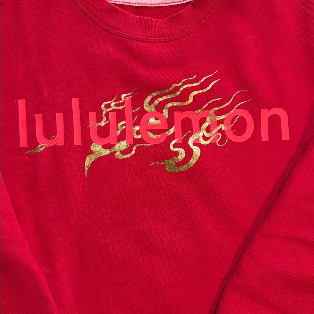 Lululemon Lunar New Year Wordmark‎ Steady State Crew Sweatshirt Dark Red Sz6